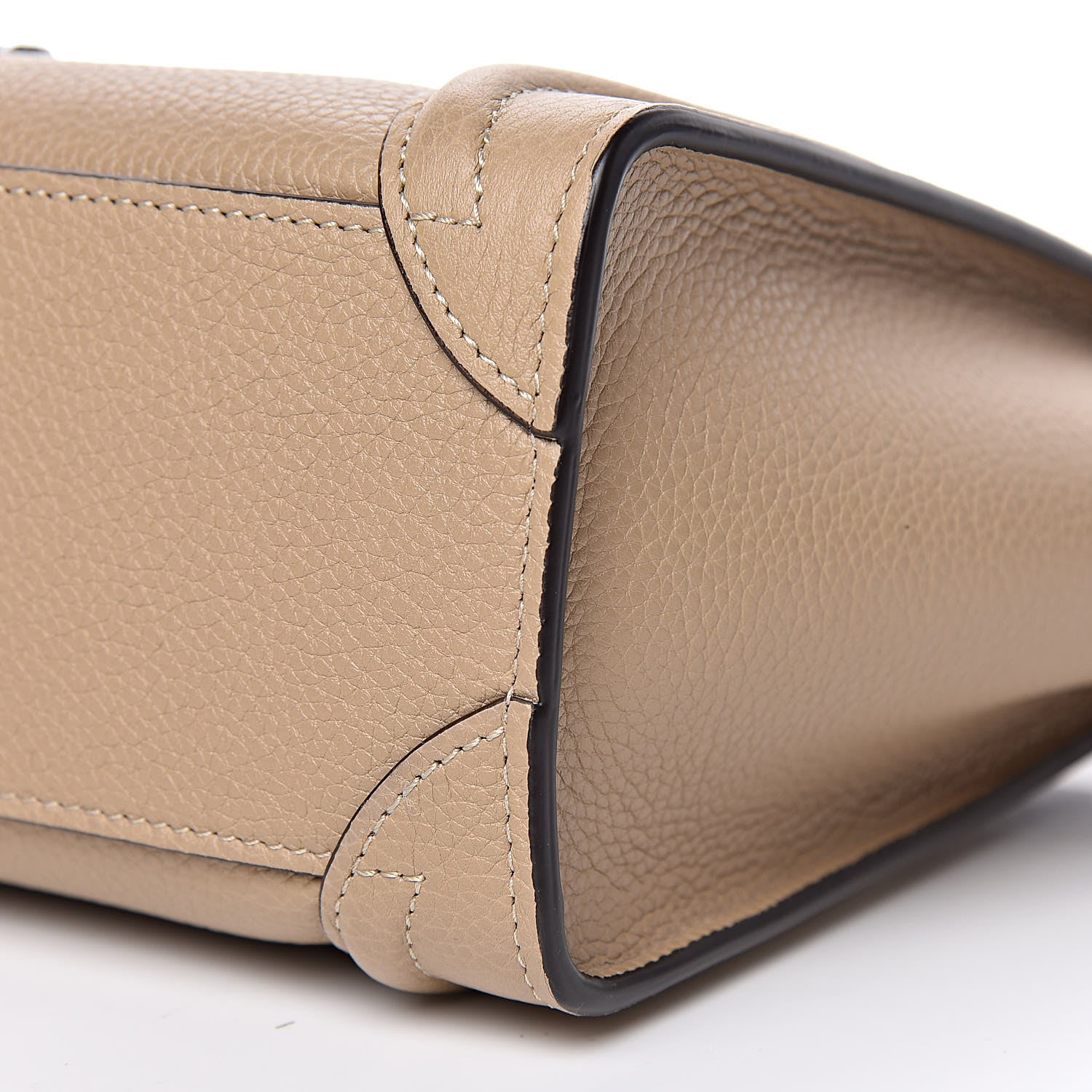 Celine Drummed Calfskin Nano Luggage Dune 9 of 9