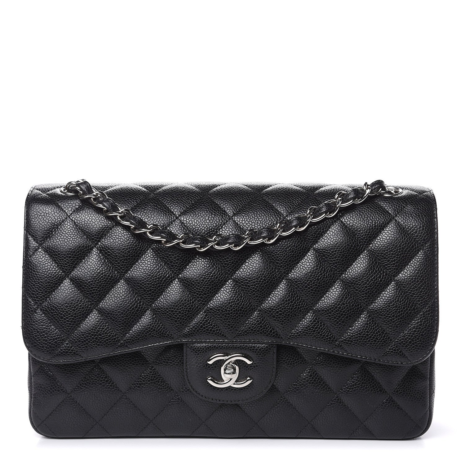 Chanel Caviar Quilted Jumbo Double Flap Black 2 of 14
