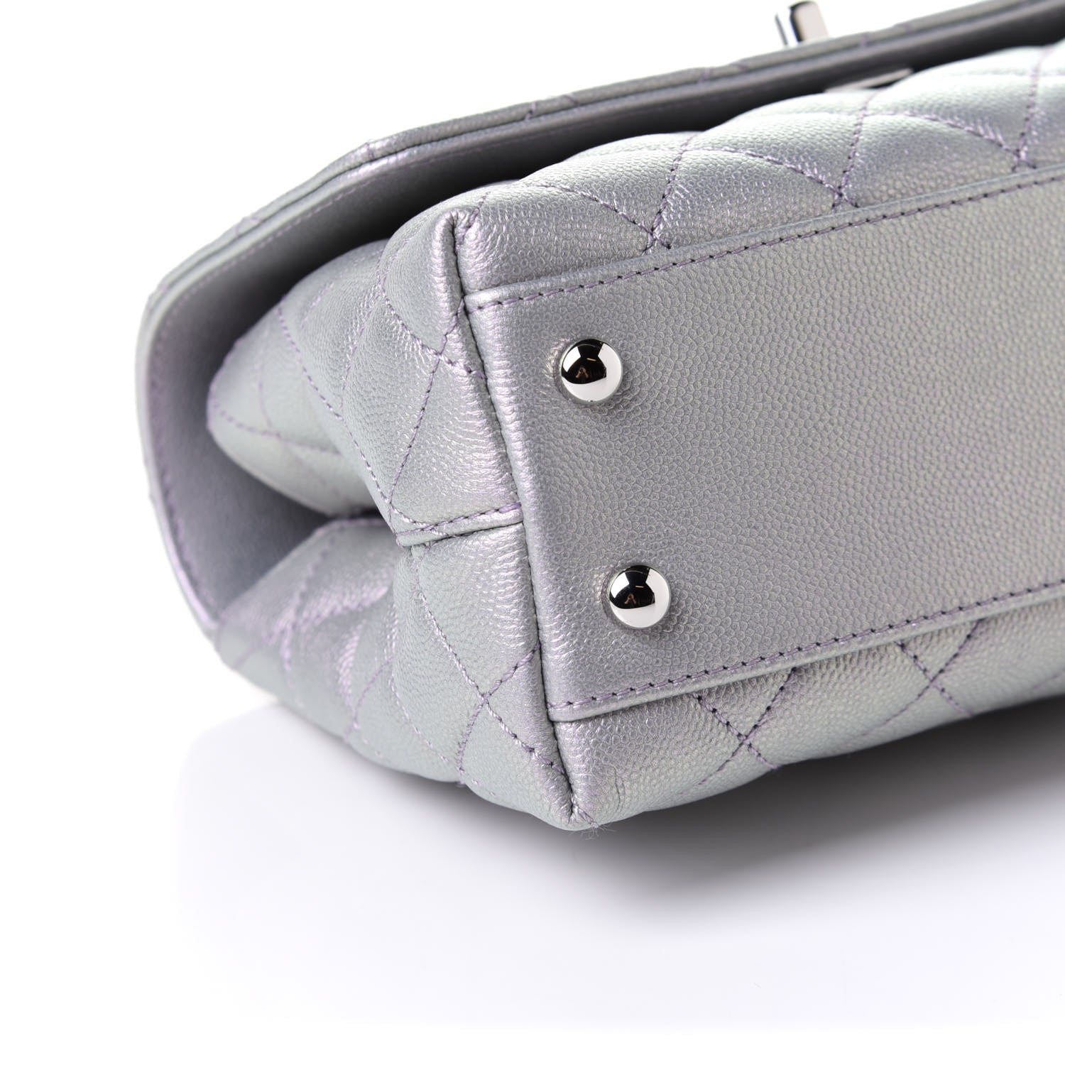 Chanel Iridescent Caviar Quilted Mini Coco Handle Flap Purple 8 of 10