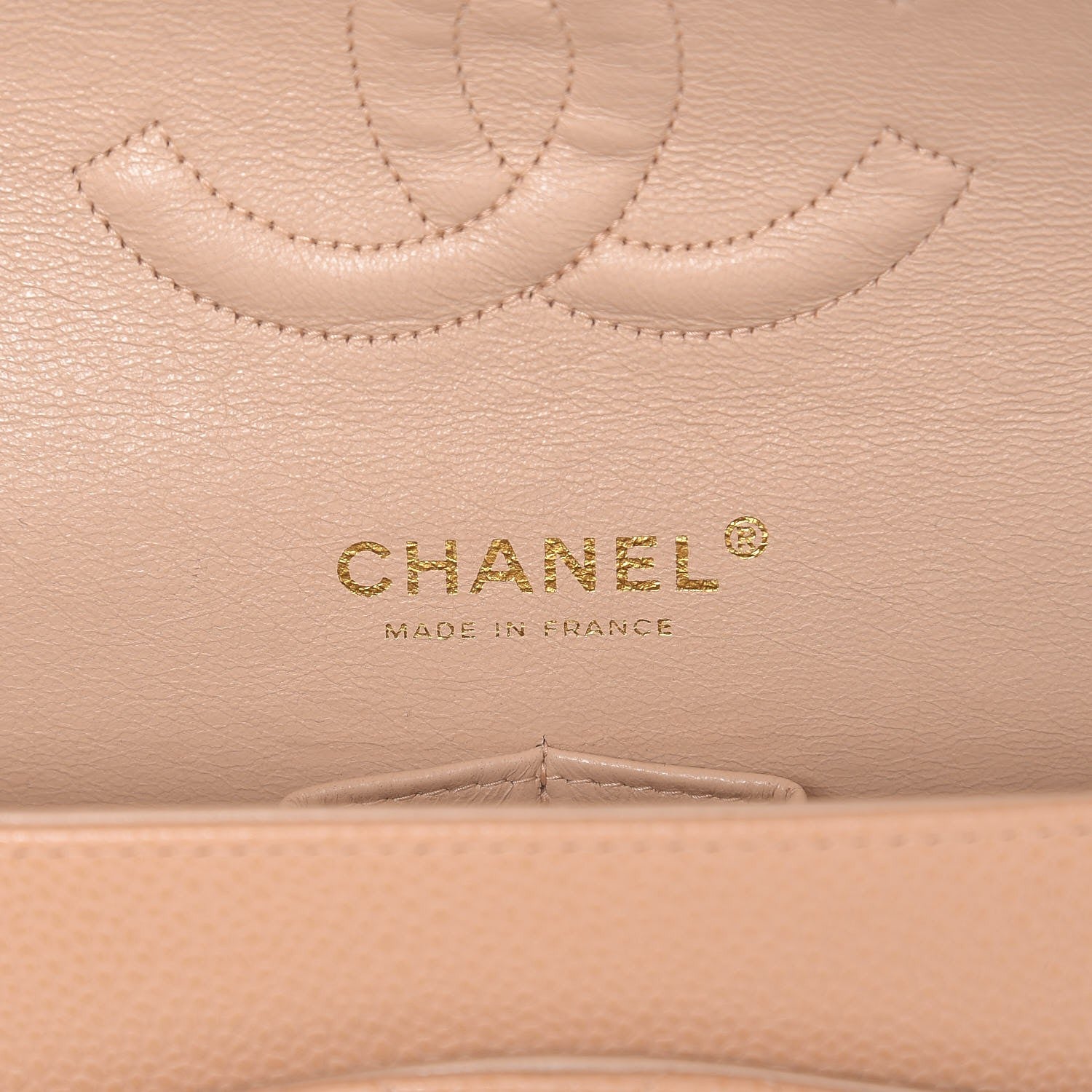 Chanel Caviar Quilted Jumbo Double Flap Beige 7 of 9