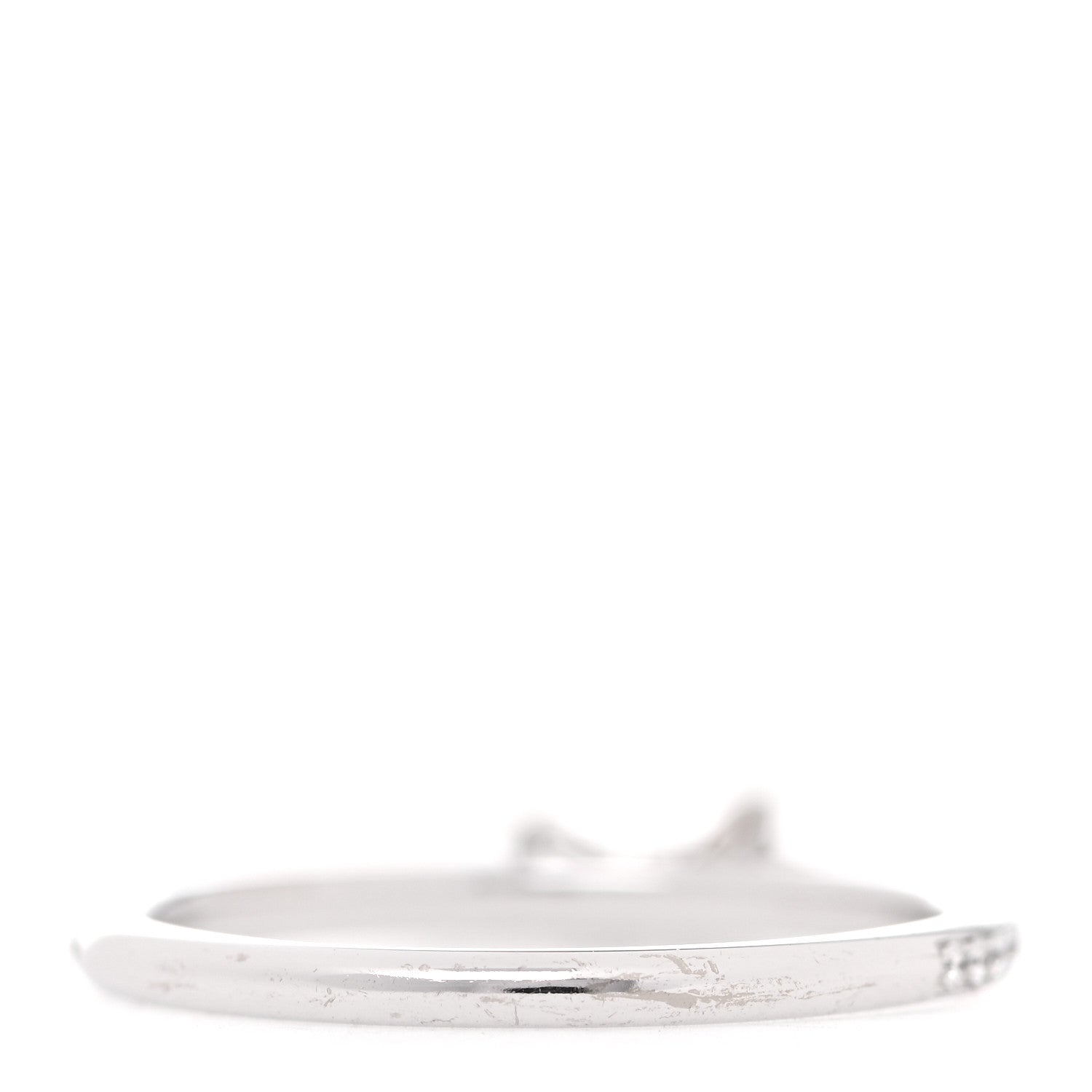 Hermes 18K White Gold Diamond Kelly Clochette Ring 54 7 2 of 7