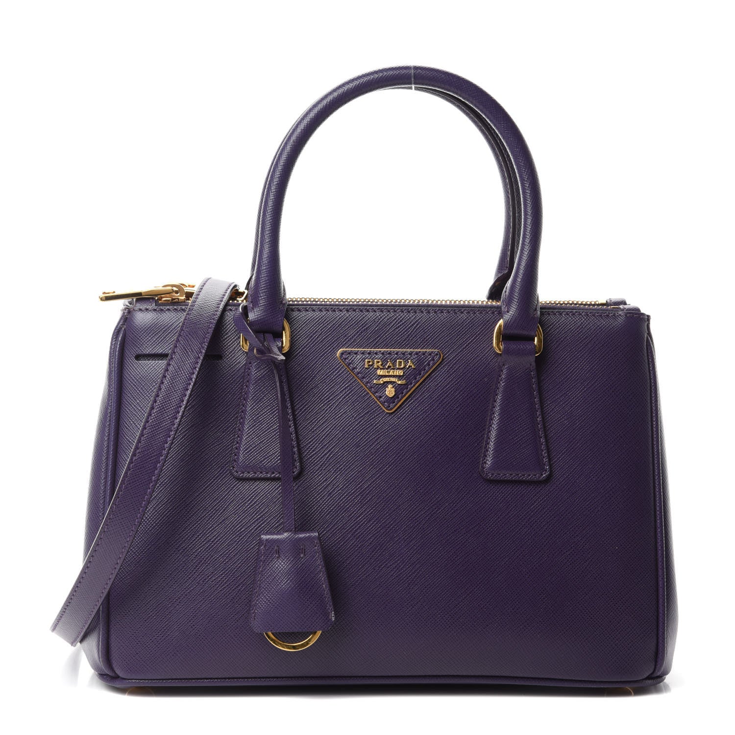 Prada Saffiano Lux Mini Galleria Double Zip Tote Uva 1 of 11