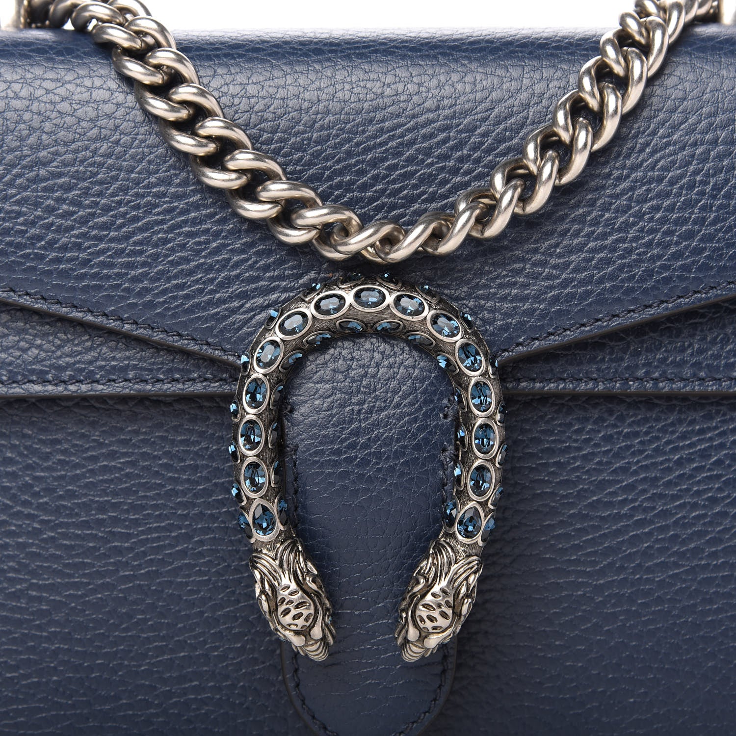 Gucci Dollar Calfskin Crystal Mini Dionysus Shoulder Bag Blue Agata Montana Sapphire 10 of 10