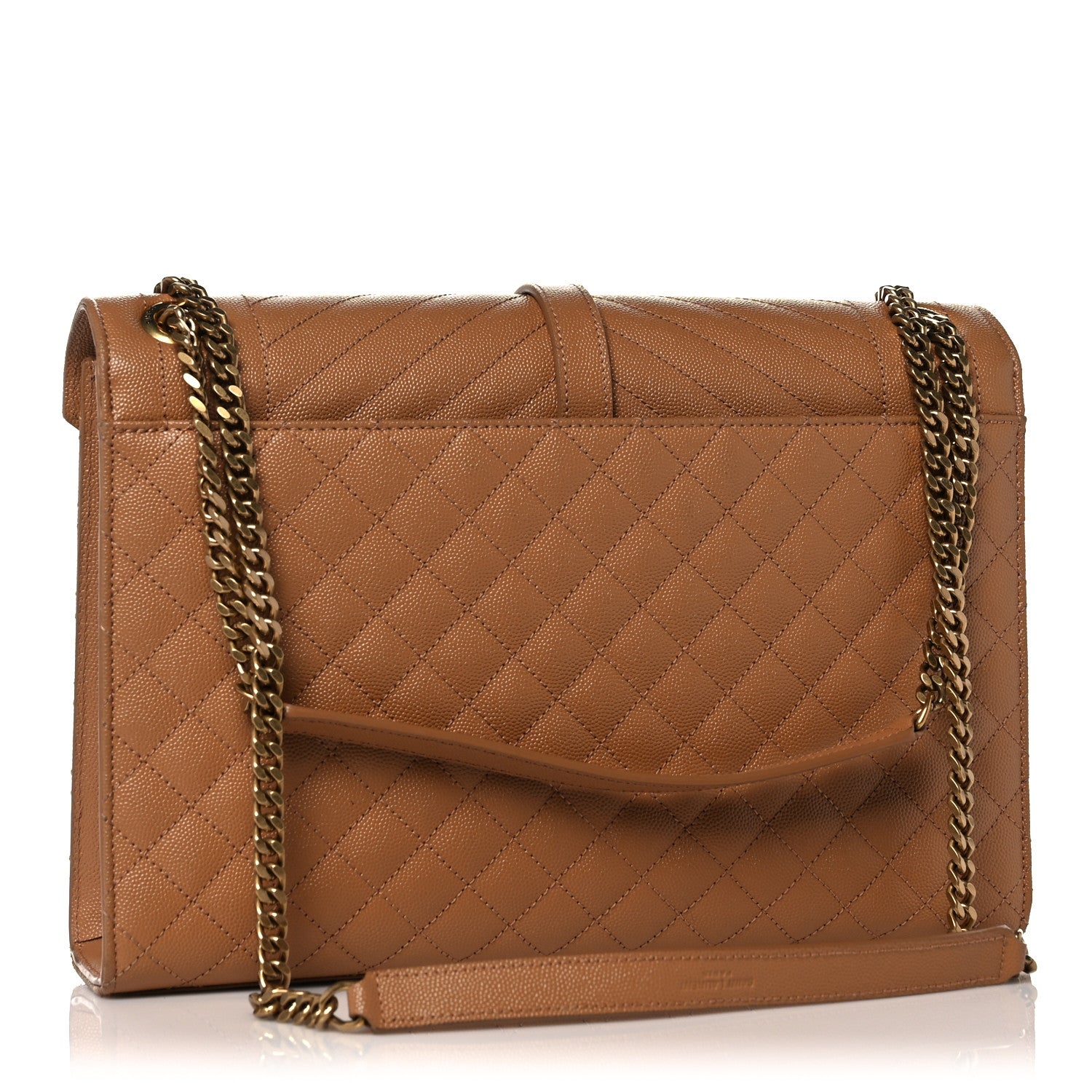Saint Laurent Grain De Poudre Textured Mixed Matelasse Triquilt Large Monogram Satchel Dune 3 of 14