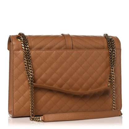 Saint Laurent Grain De Poudre Textured Mixed Matelasse Triquilt Large Monogram Satchel Dune 3 of 14