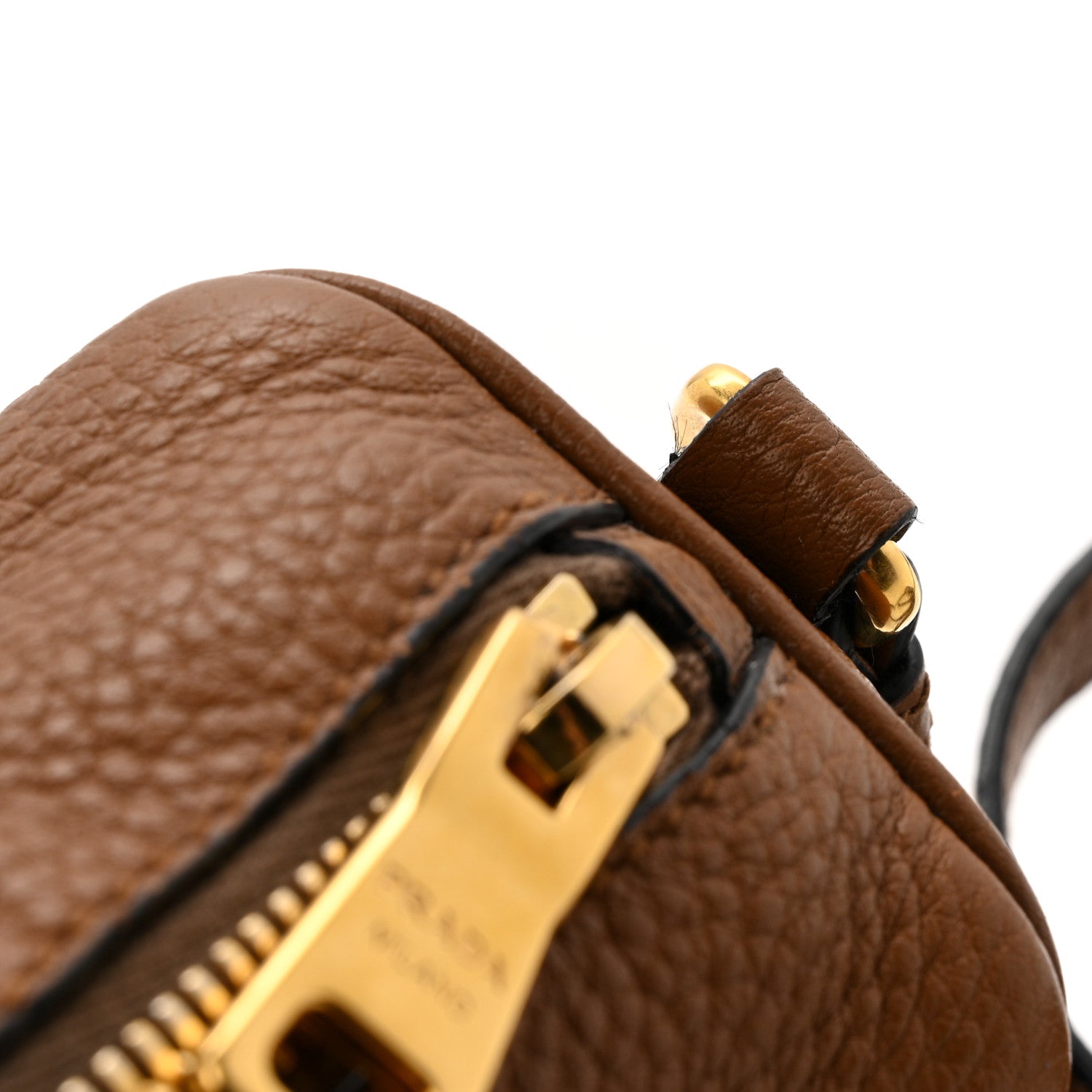 Prada Vitello Phenix Barrel Shoulder Bag Cannella 11 of 14