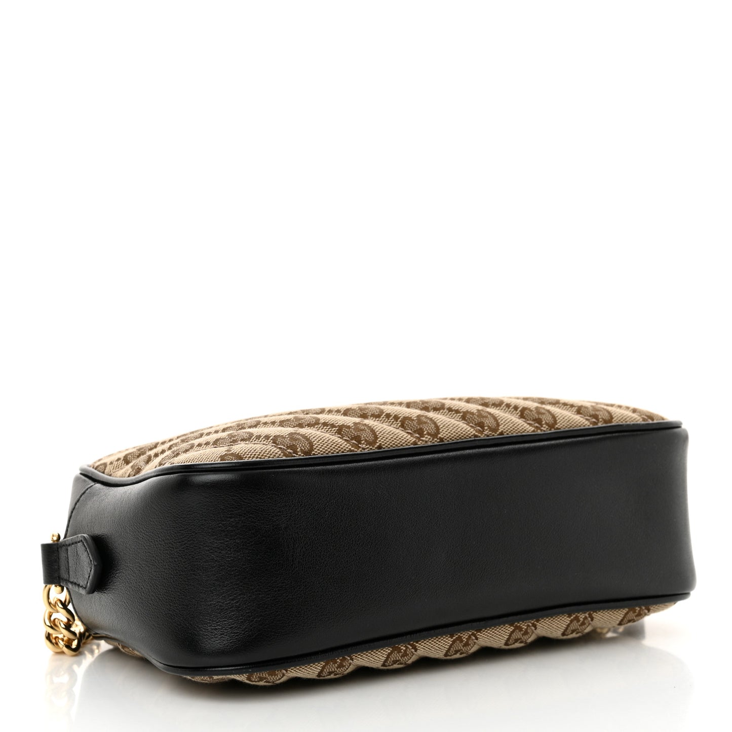 Monogram Matelasse Diagonal Small GG Marmont Chain Shoulder Bag Beige Black