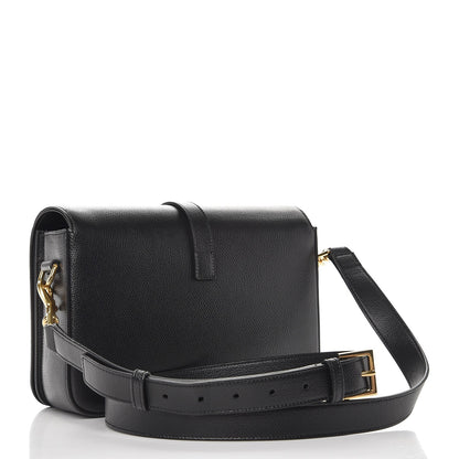 Saint Laurent Textured Calfskin Medium Classic Monogram Universite Bag Black 5 of 9