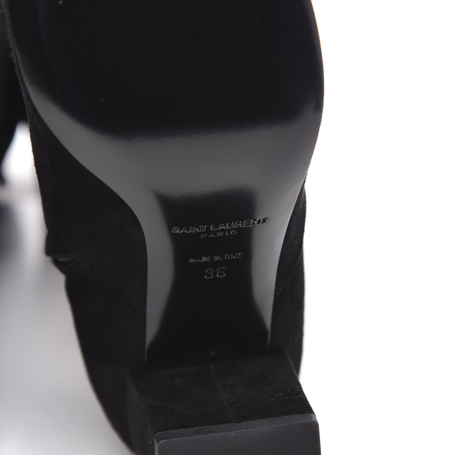 Saint Laurent Suede Babies Over The Knee Boots 36 Black 6 of 7