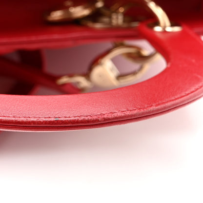 Christian Dior Lambskin Cannage Medium Lady Dior Red 11 of 11