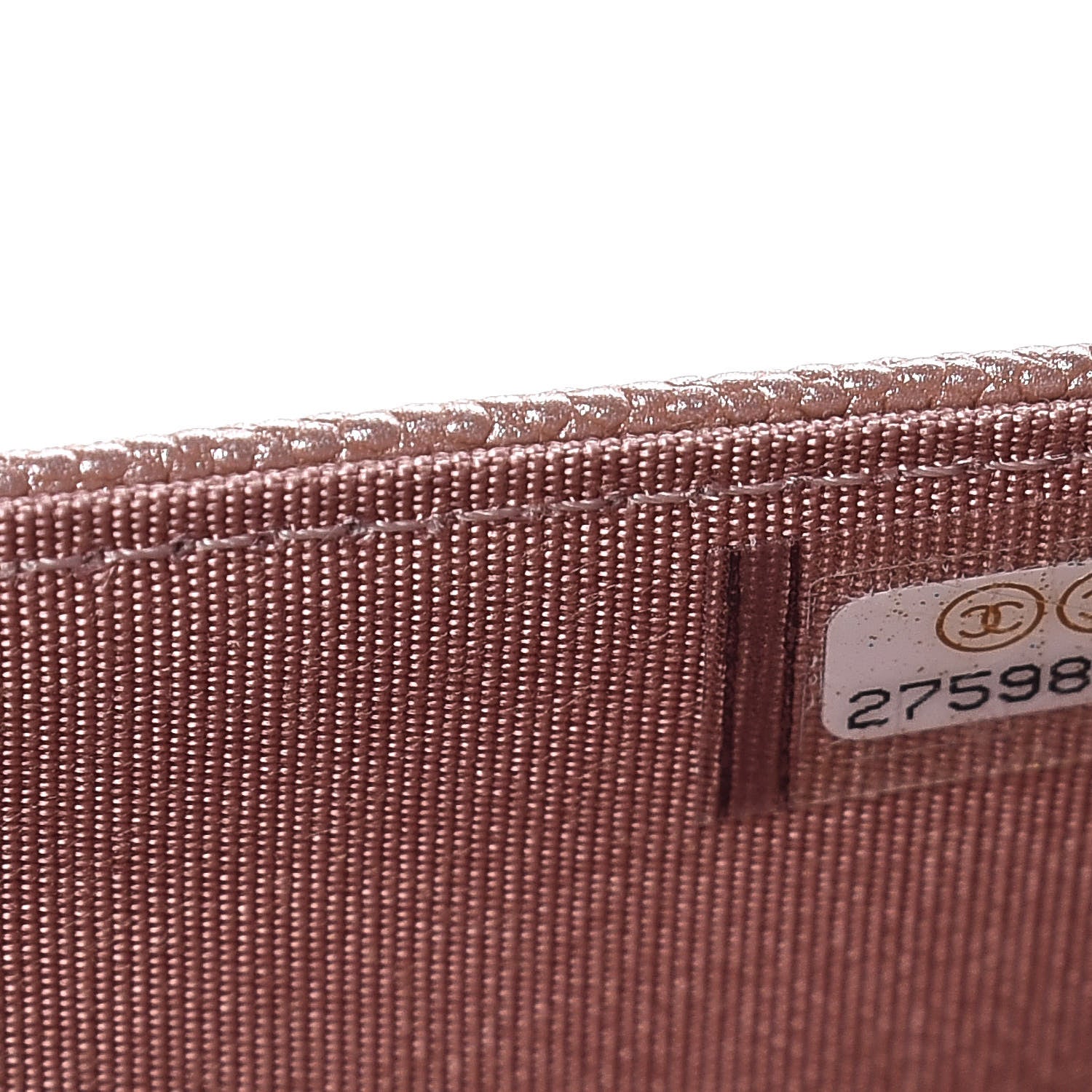 Chanel Metallic Caviar Chevron Quilted Vintage Mademoiselle Wallet On Chain WOC Pink 8 of 9