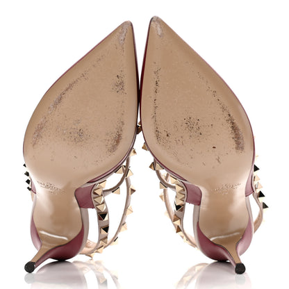 Valentino Garavani Nappa Rockstud Ankle Strap 100mm Pumps 38 Rubino Poudre 7 of 12