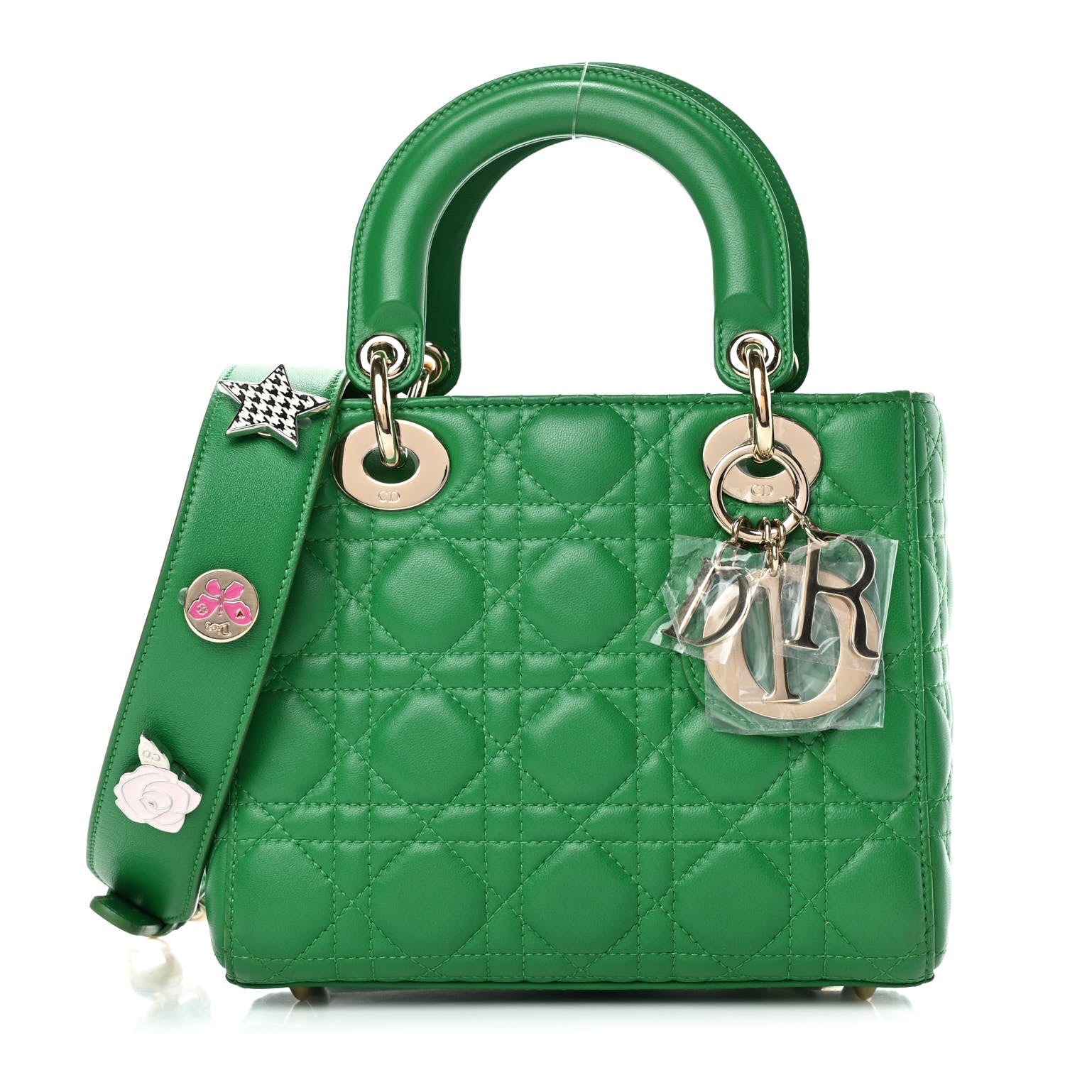 Christian Dior Lambskin Cannage Small Lucky Badges My Lady Dior Green 1 of 4