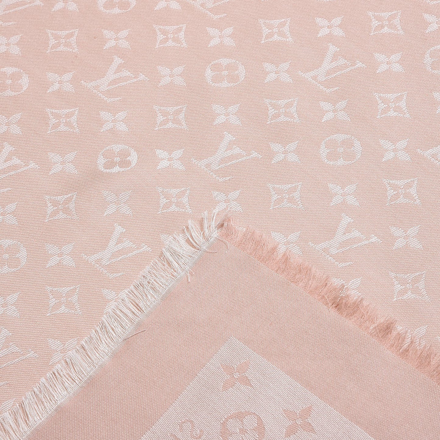 Silk Wool Monogram Shawl Rose
