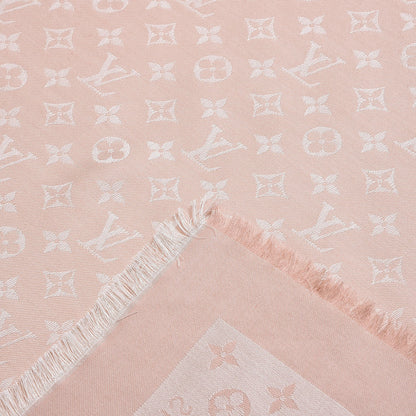 Louis Vuitton Silk Wool Monogram Shawl Rose 6 of 7