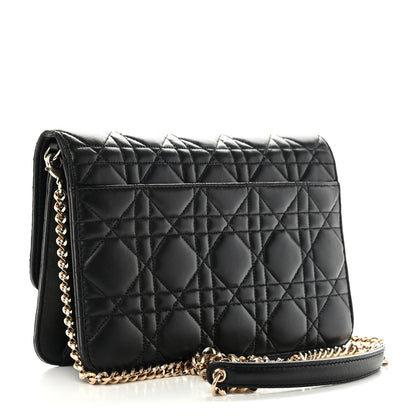 Christian Dior Lambskin Cannage Miss Dior Promenade Pouch Black 3 of 12