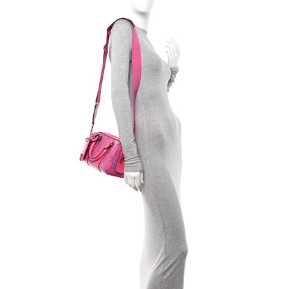 Gucci Calfskin GG Tennis Bi-Color Embossed Mini Duffle Bag Modern Fucsia Modern Blue 2 of 11