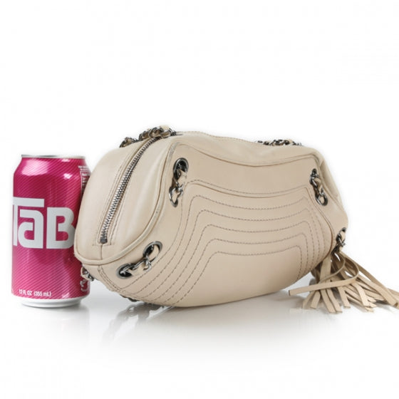 Leather Small Tassel Bag Beige