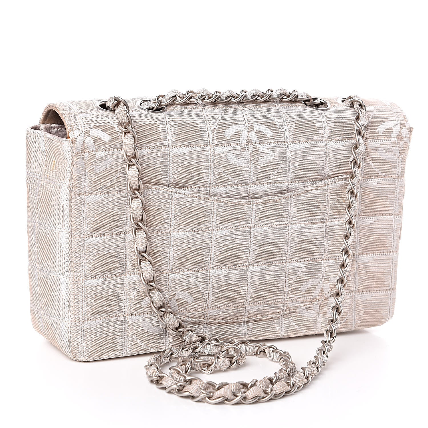 Chanel Nylon Medium Travel Flap Light Beige 3 of 11