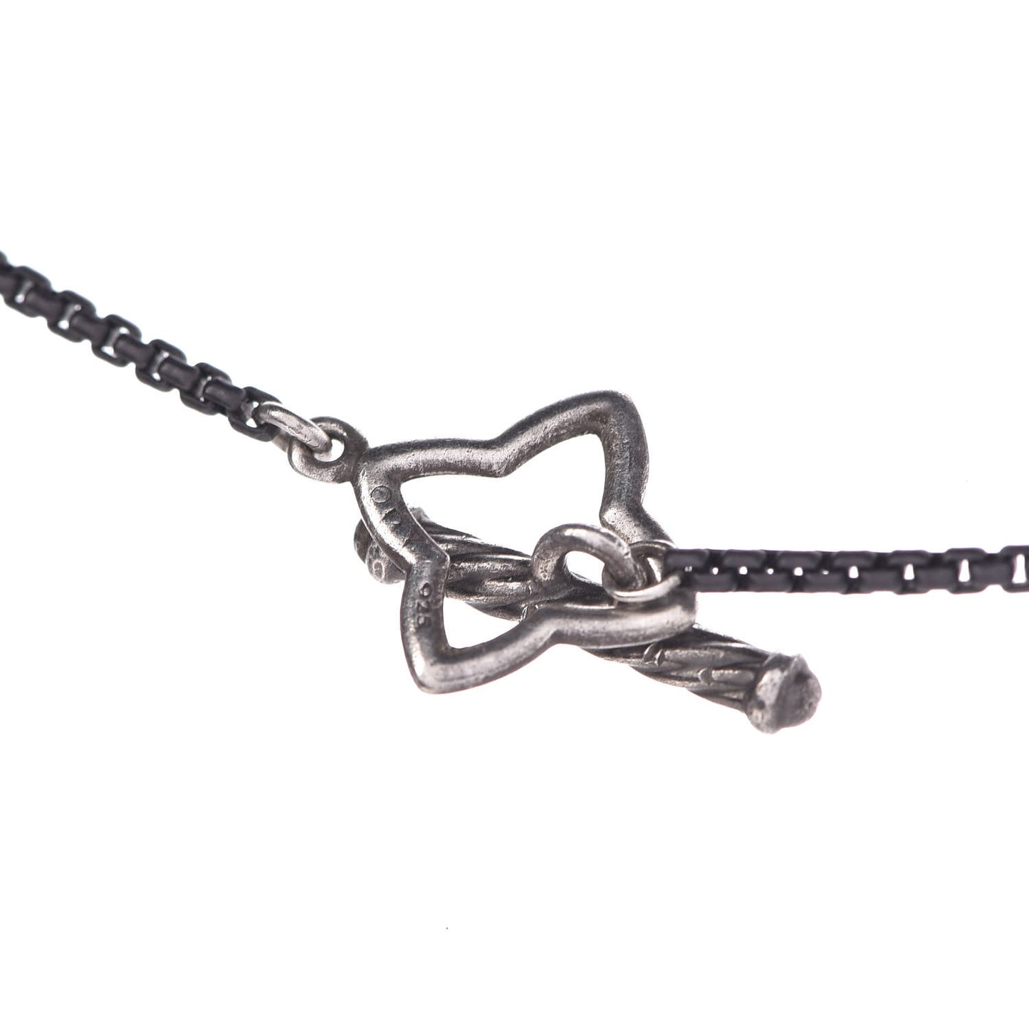 Darkened Sterling Silver South Sea Pearl Diamond Quatrefoil Necklace