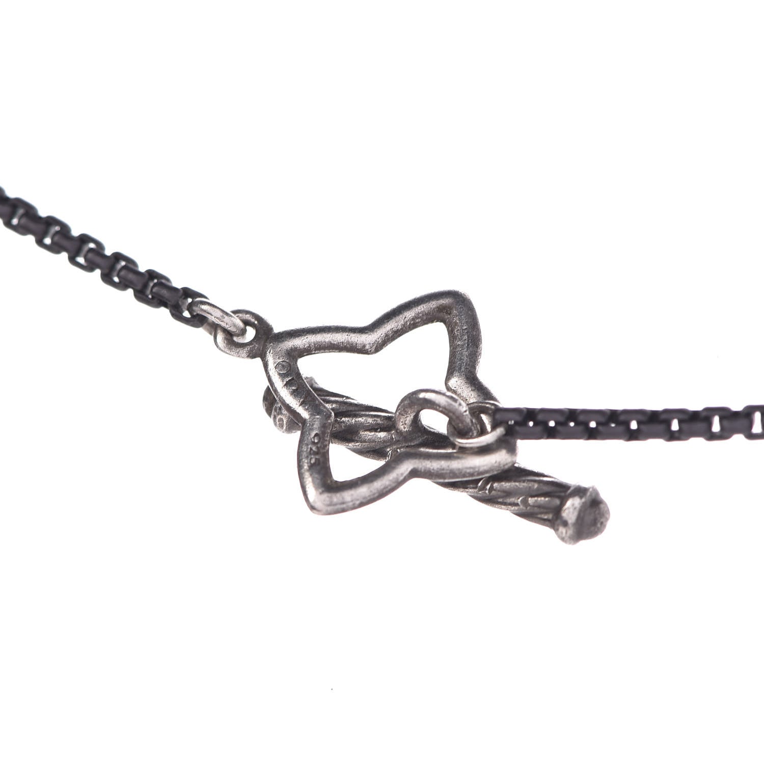 David Yurman Darkened Sterling Silver South Sea Pearl Diamond Quatrefoil Necklace 6 of 6
