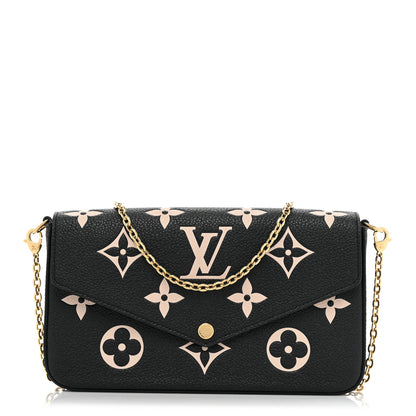 Louis Vuitton Empreinte Monogram Giant Felicie Pochette Black Beige 2 of 12