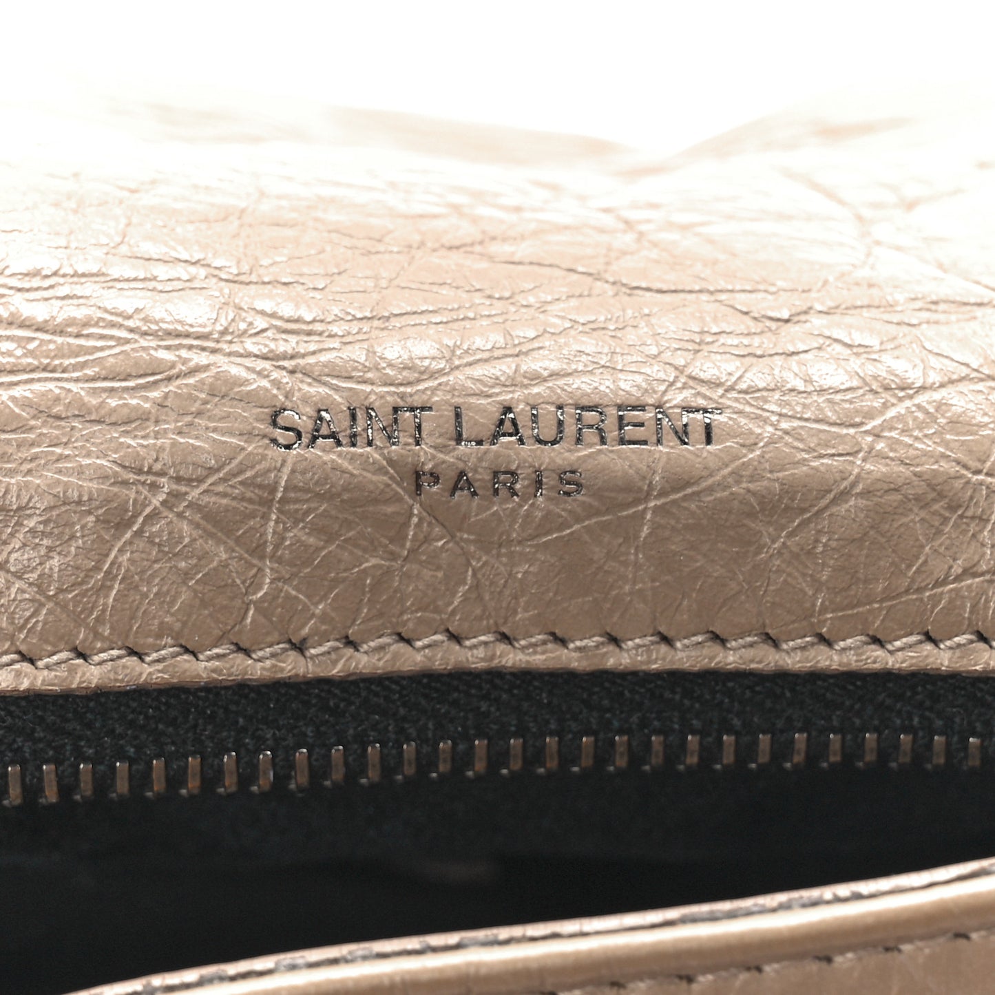 Crinkled Calfskin Matelasse Monogram Medium Niki Chain Satchel Gold Sand