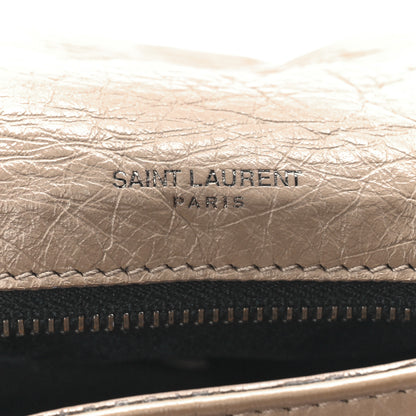 Saint Laurent Crinkled Calfskin Matelasse Monogram Medium Niki Chain Satchel Gold Sand 7 of 12