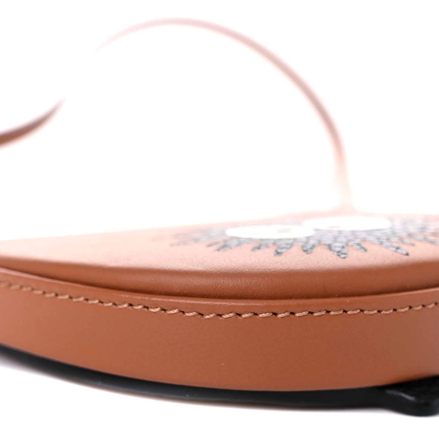 X SPIRITED AWAY Calfskin Mini Heel Pouch Tan