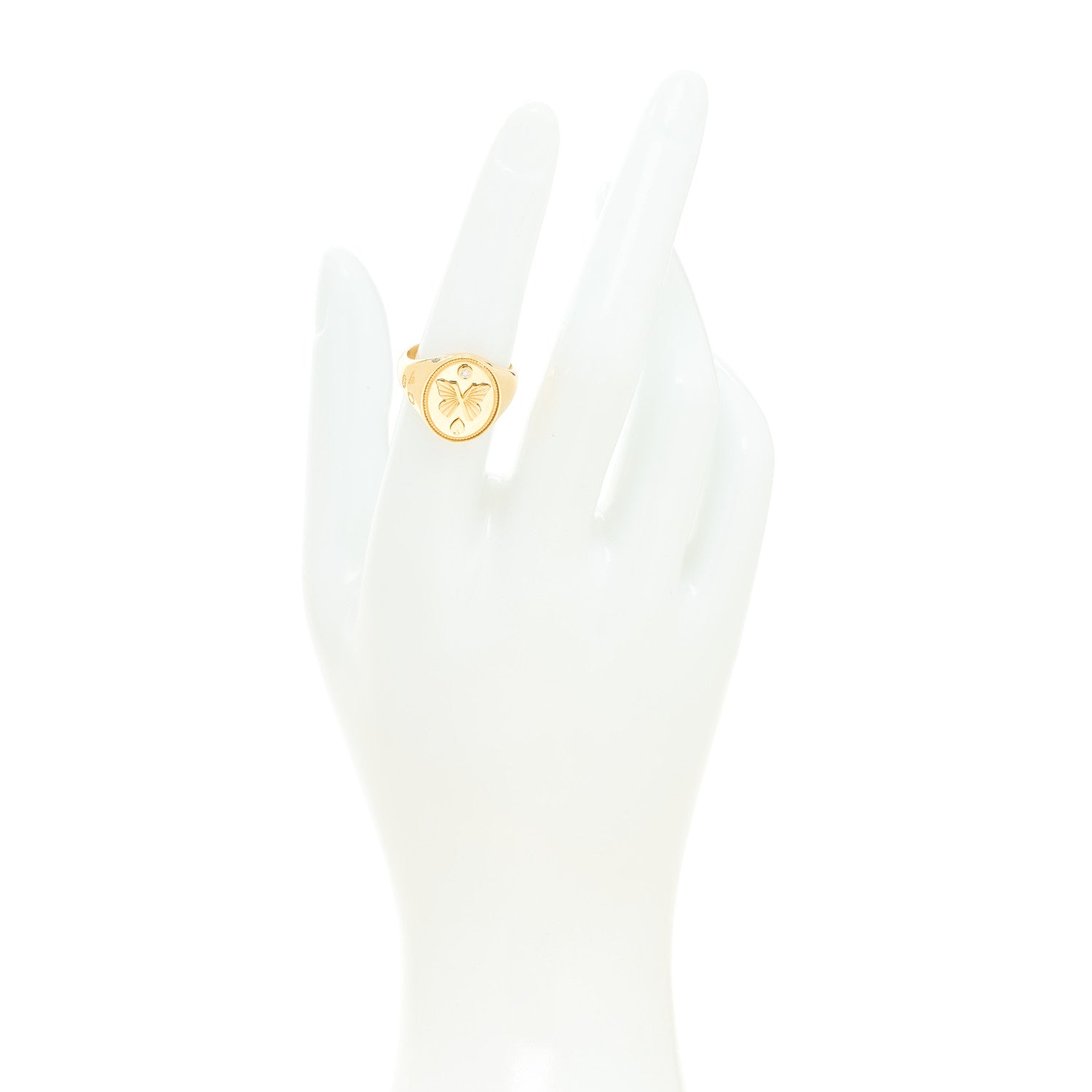 Foundrae 18K Yellow Gold Diamond Reverie Signet Ring 53 6.5 2 of 6