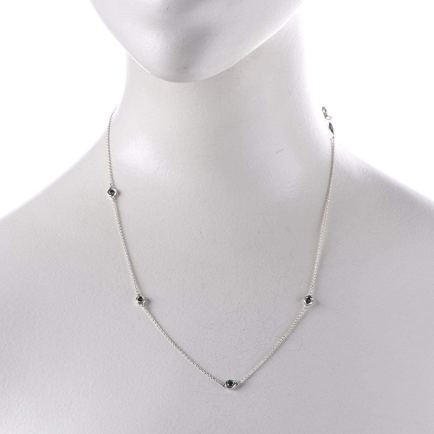 Sterling Silver Tsavorite Elsa Peretti 5 Station Color by the Yard Necklace