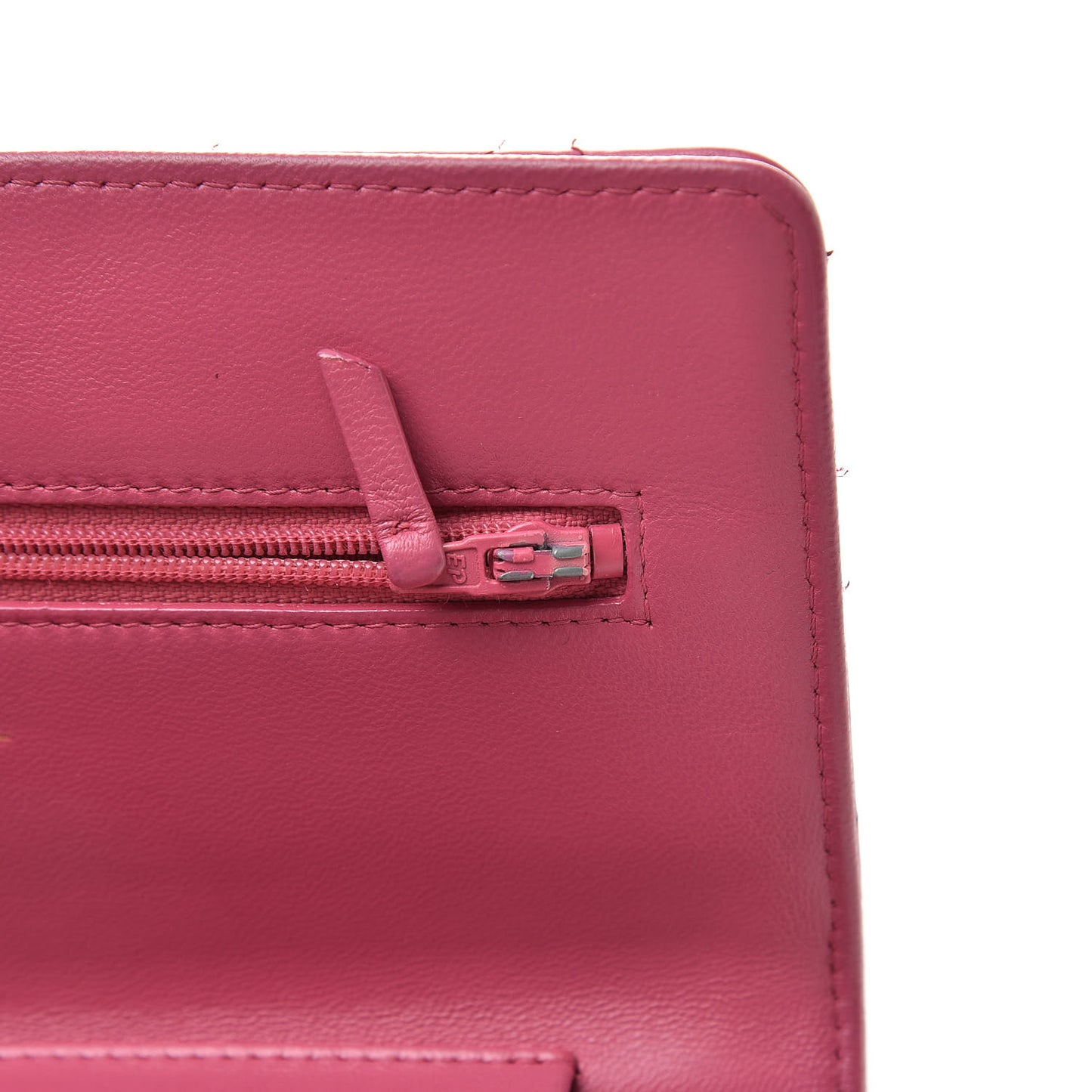 Lambskin Quilted Wallet On Chain WOC Pink