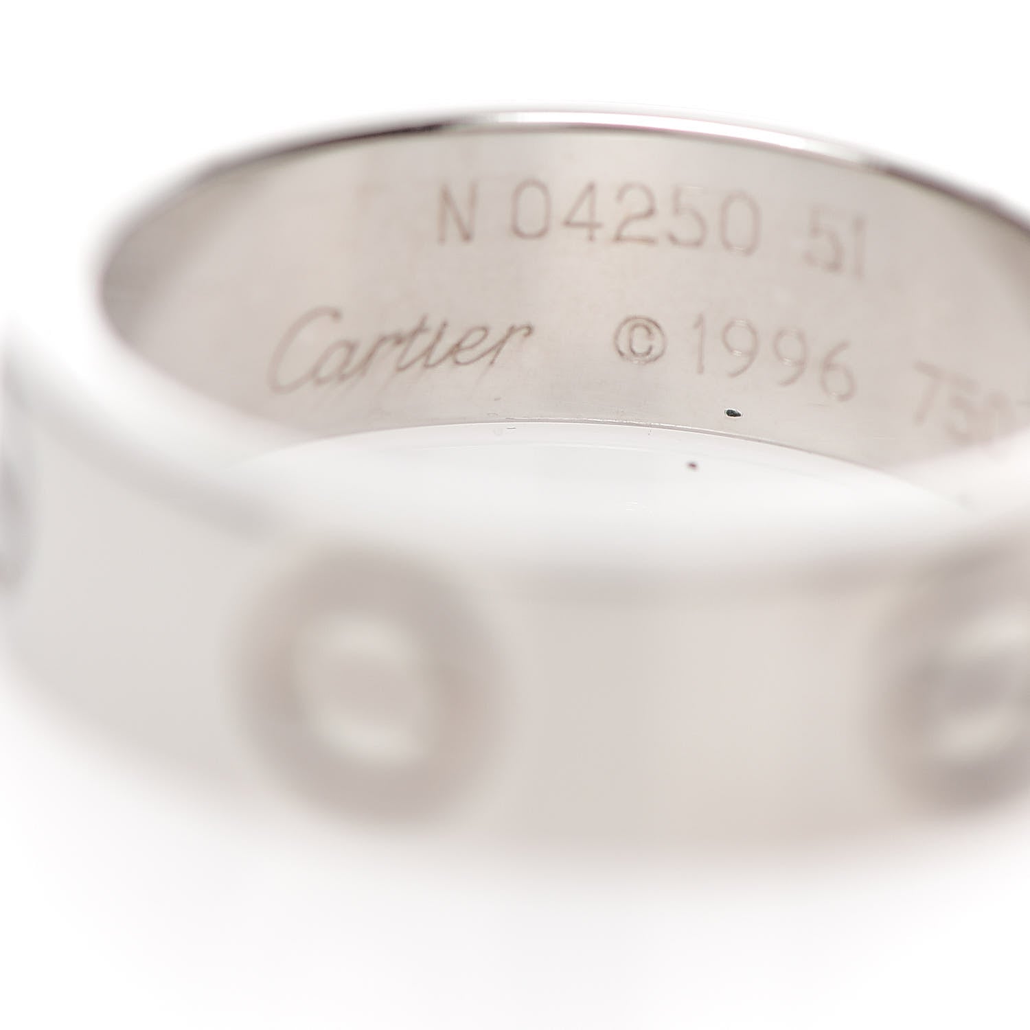 Cartier 18K White Gold 5.5mm LOVE Ring 51 5.75 4 of 7