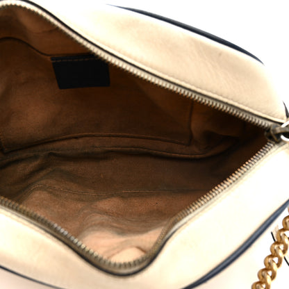Gucci Vintage Effect Calfskin Matelasse Diagonal Small Torchon GG Marmont Chain Shoulder Bag Mystic White Blue Agata 5 of 21