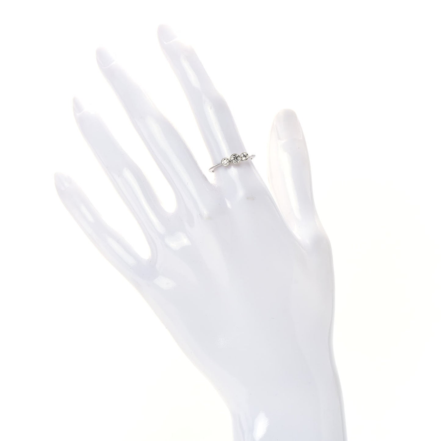 Platinum Diamond Three Stone Milgrain Ring 51 5.75