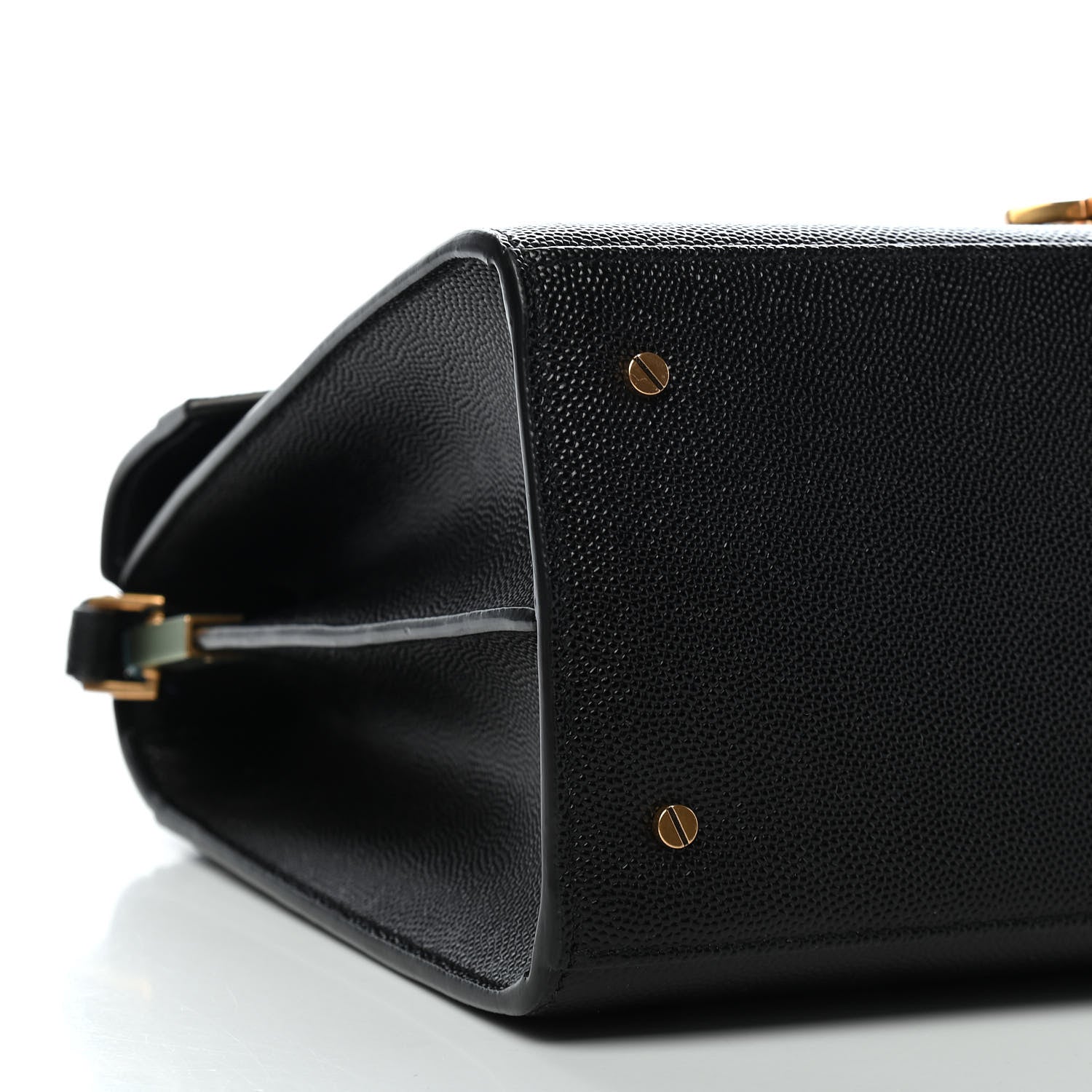 Saint Laurent Grain de Poudre Medium Classic Monogram Cassandra Top Handle Black Rouge Legion 7 of 8