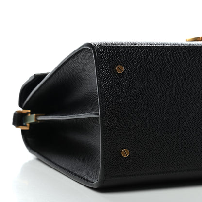 Saint Laurent Grain de Poudre Medium Classic Monogram Cassandra Top Handle Black Rouge Legion 7 of 8