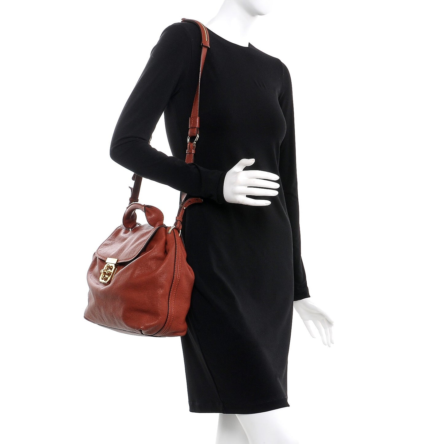 Calfskin Medium Elsie Satchel Whiskey