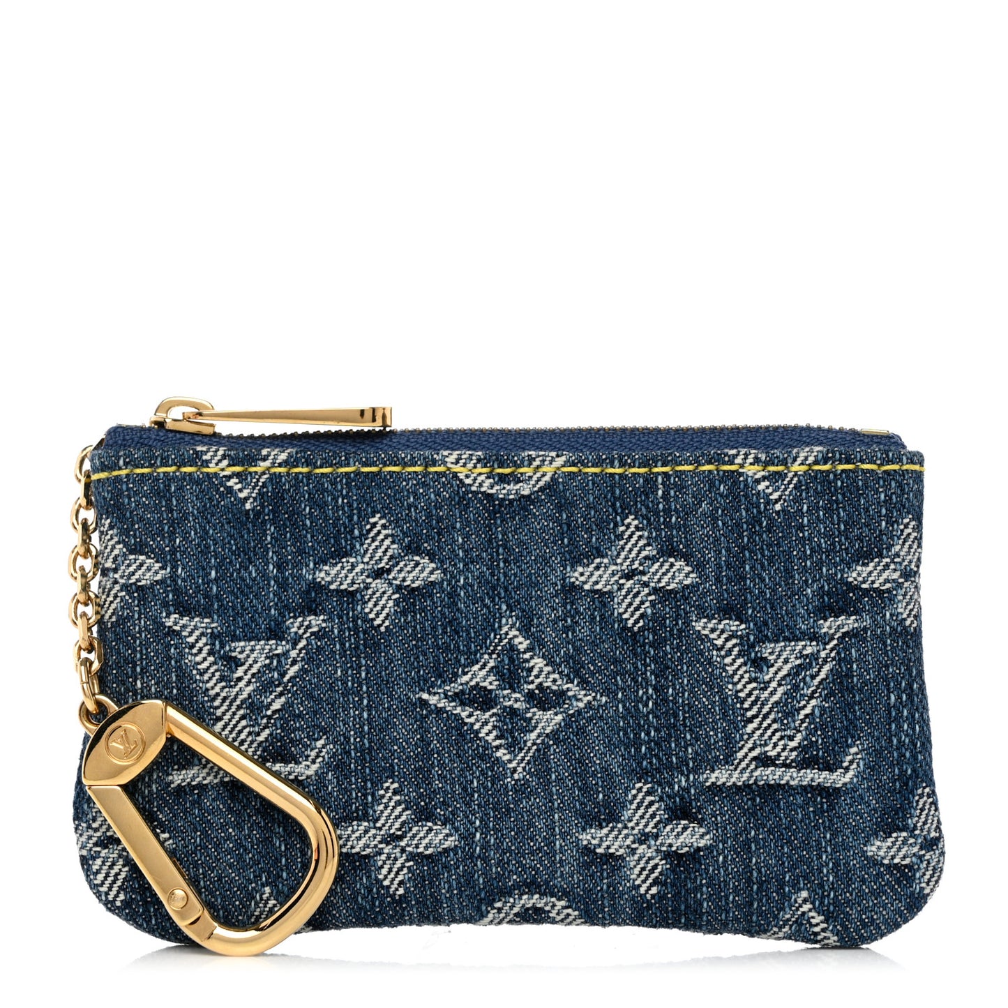 Monogram Denim Key Pouch Blue