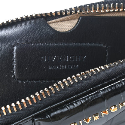 Givenchy Calfskin Crocodile Embossed Nano Antigona Black 6 of 9