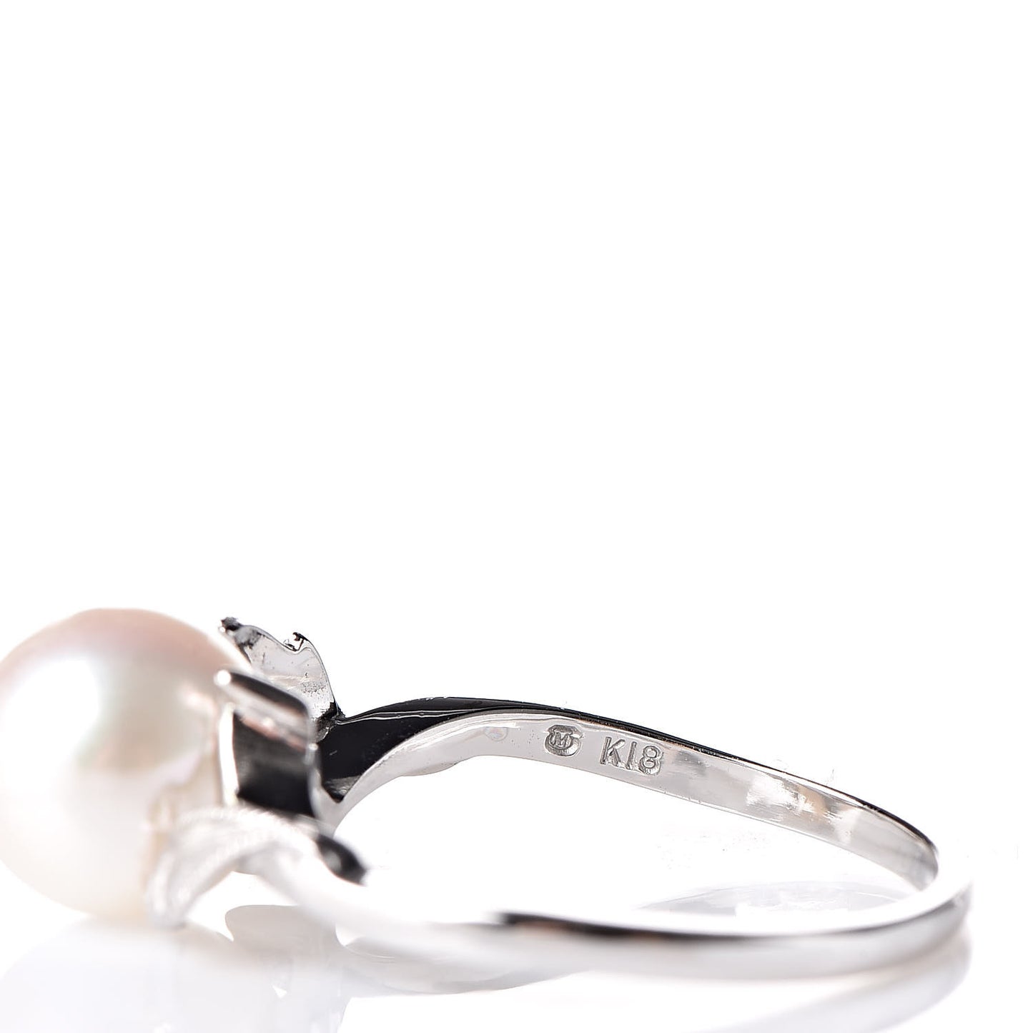 18K White Gold Akoya Pearl 8.5-9mm Ring 53 6.5