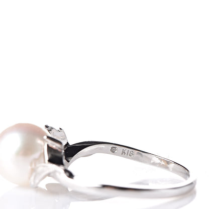 Mikimoto 18K White Gold Akoya Pearl 8.5-9mm Ring 53 6.5 5 of 5