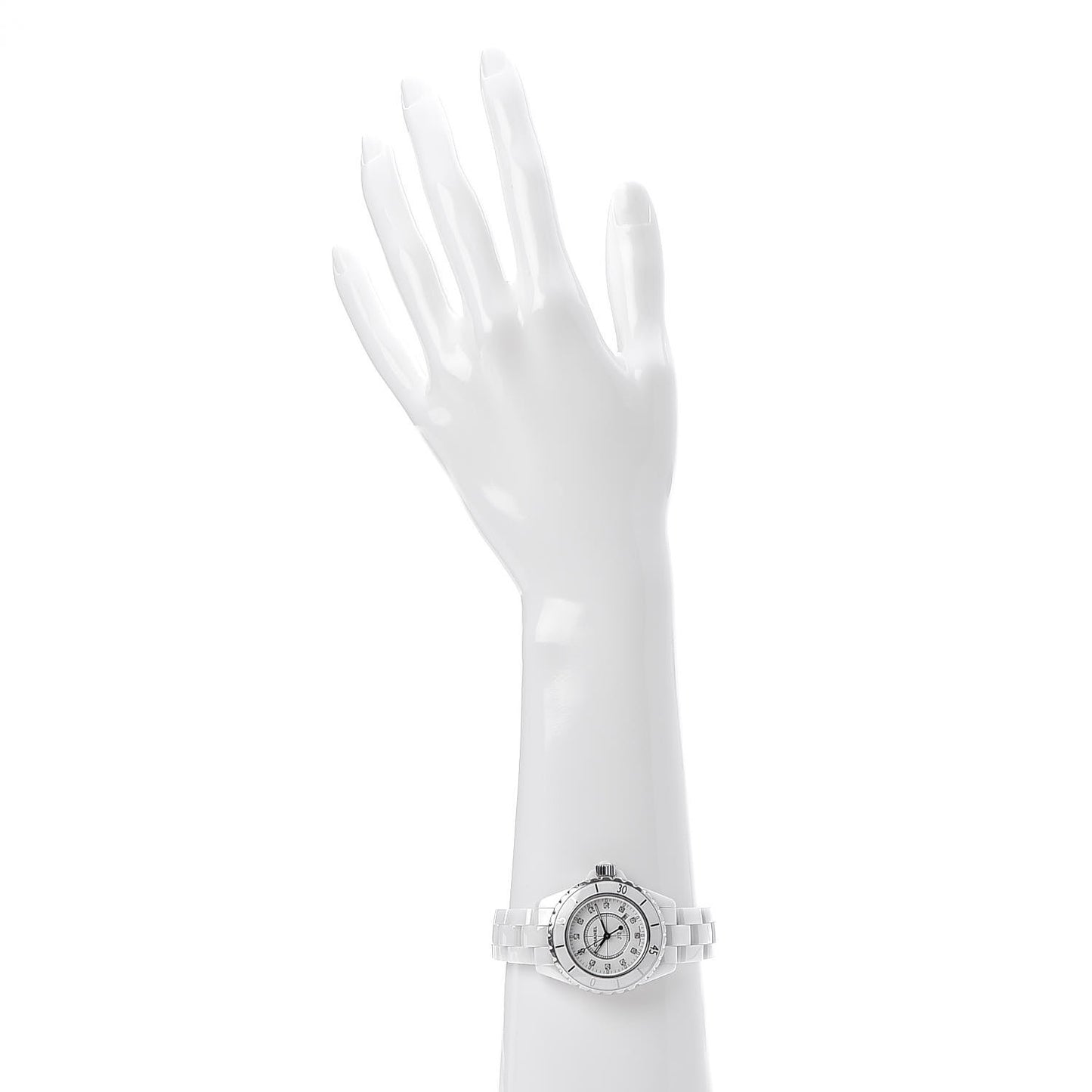 Stainless Steel Ceramic Diamond 33mm J12 Quartz Watch White