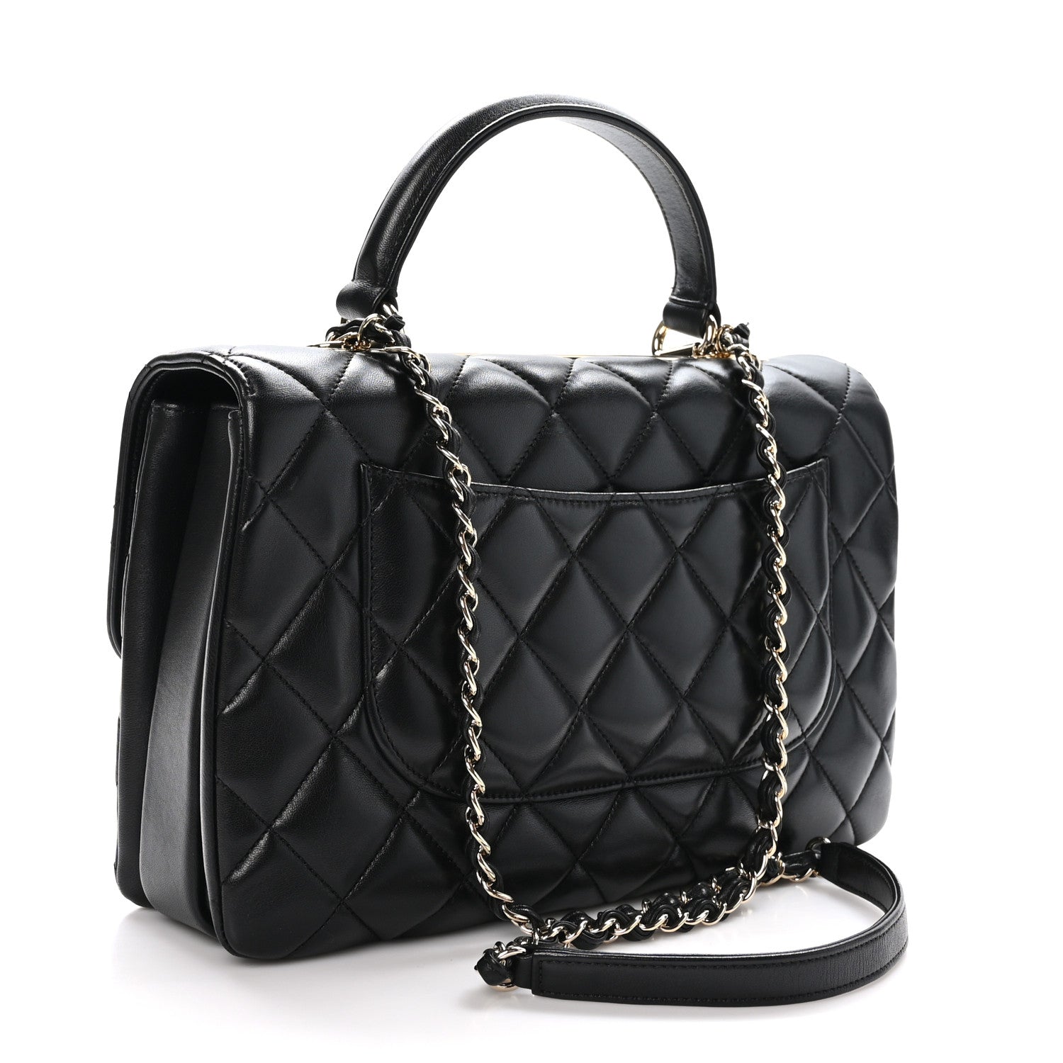 Chanel Lambskin Quilted Medium Trendy CC Flap Dual Handle Bag Black 3 of 12