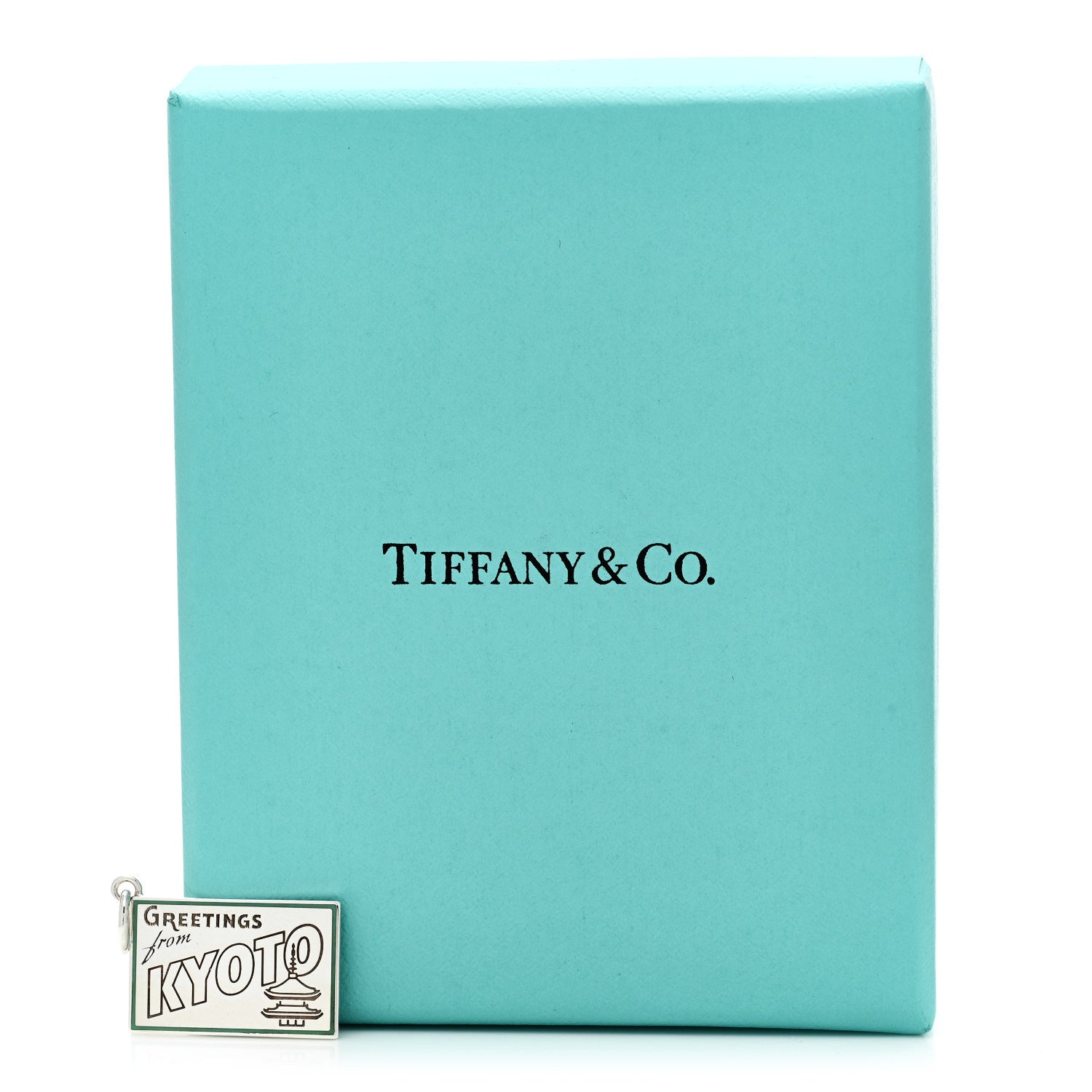 Tiffany Sterling Silver Enamel Kyoto Postcard Charm Blue 5 of 5
