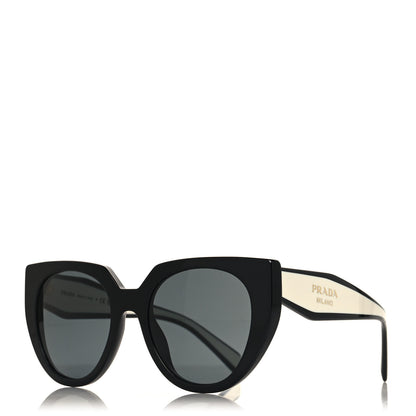 Prada Acetate Square Sunglasses SPR 14W Black White 1 of 7
