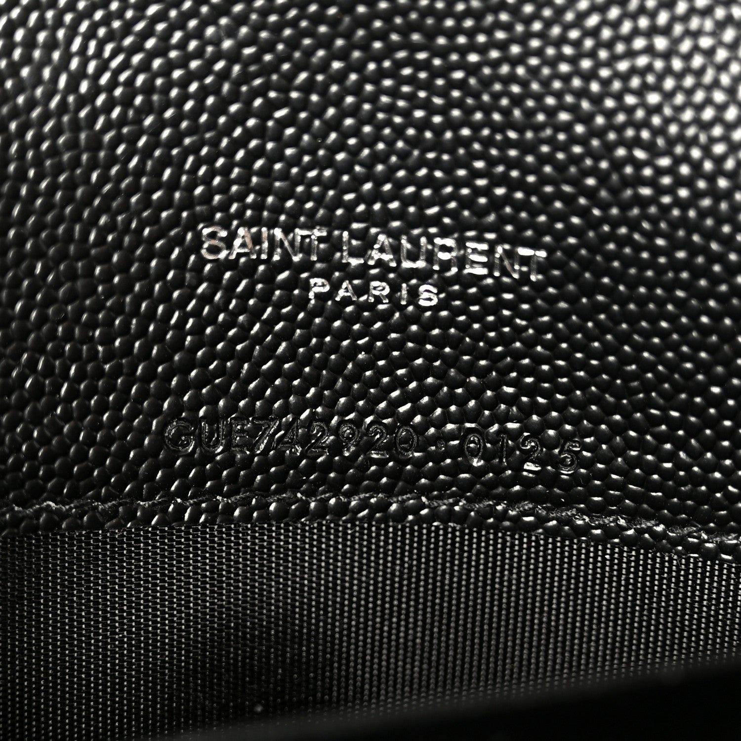 Saint Laurent Grain De Poudre Matelasse Chevron Monogram Envelope Chain Wallet Black 7 of 10