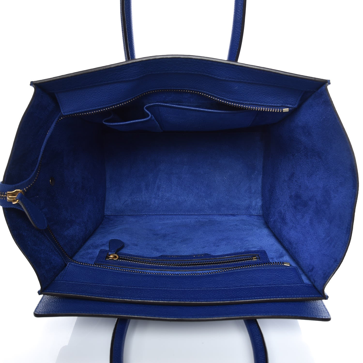 Celine Drummed Calfskin Mini Luggage Indigo 6 of 9