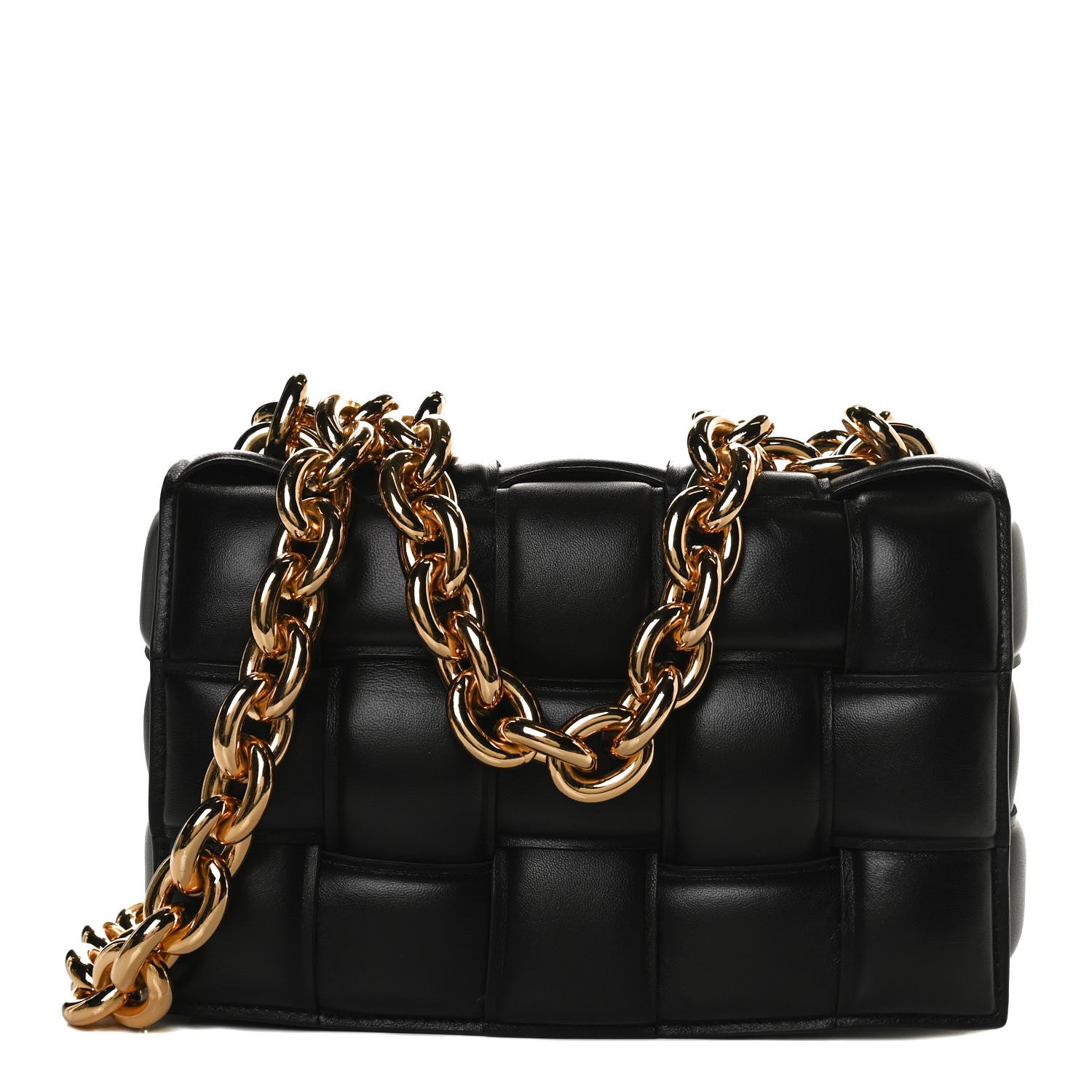 Bottega Veneta Lambskin Maxi Intreccio Padded Chain Cassette Crossbody Bag Black 2 of 33