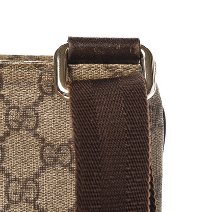 Gucci GG Supreme Monogram Selleria Calfskin Small Flat Side Zip Messenger Bag Beige Ebony Cocoa Dark Chocolate 11 of 11